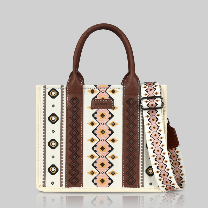 Bohemian tote retro shoulder crossbody handbag, canvas high-end elegant women's bag, can be crossed and carried by hand_voghion.com