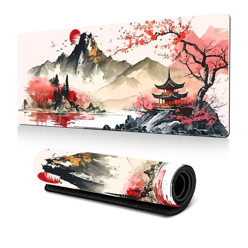 Mouse Pad με μελάνι κερασιάς, μεγάλο γραφείο, mouse Pad Dead Life Black And White Series, αντιολισθητικό από καουτσούκ_voghion.com