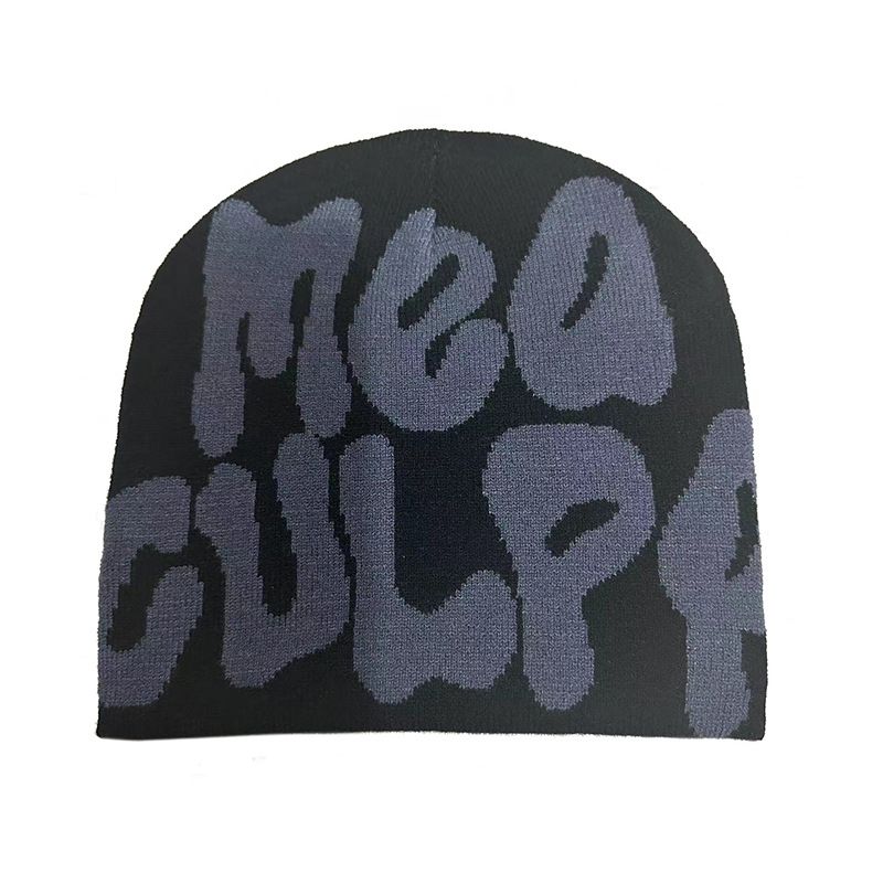 Berretto invernale caldo in jacquard lavorato a maglia con lettere hip-hop Mea, unisex_voghion.com