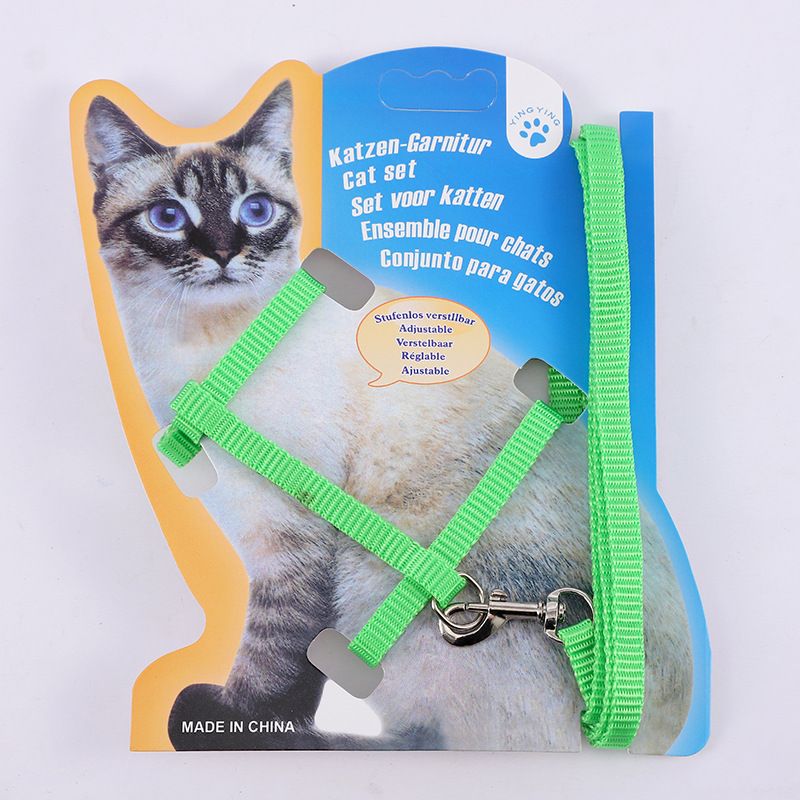 Pet I-Shaped Walking Chain Chest Harness Cat Small Dog Leash_voghion.com