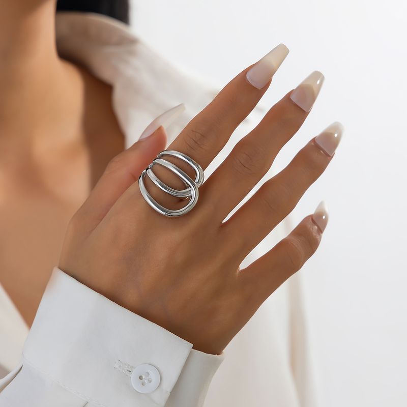 Ins Metall Linie Hohl Joint Ring Einfache Design Geometrische Unregelmäßigen Kreisförmigen Ring_voghion.com