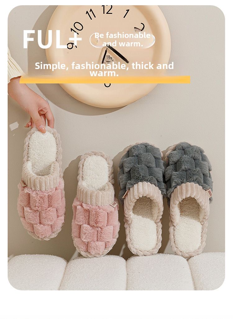 Ciabatte da donna invernali per interni e per la casa, per saloni di bellezza, per coppie, calde e soffici, in cotone, con tacco a spillo, per uomini Yuezi_voghion.com