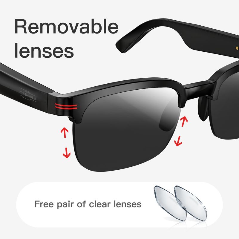 AI-Powered Bluetooth Smart Glasses With UV Protection, Music & Hands-Free Calls For Outdoor Activities_voghion.com