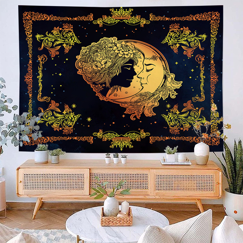 Taroman tapestry decoration painting wall cloth hanging cloth background cloth Nordic background cloth bedroom hanging_voghion.com