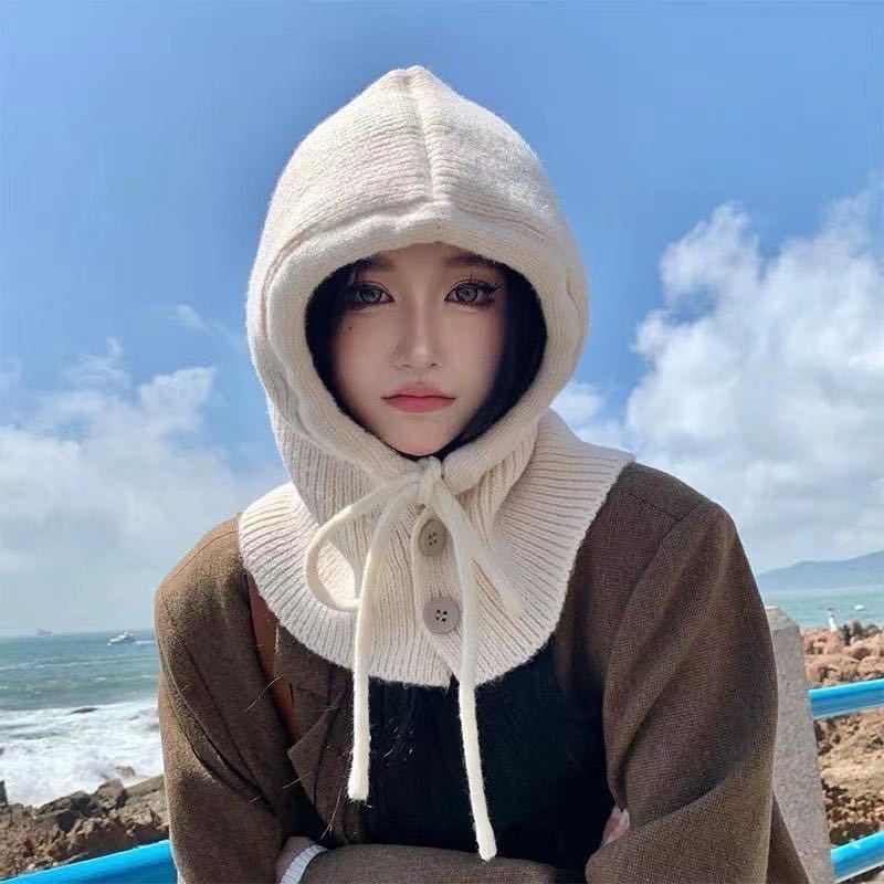 Barak coreano rafia per donna inverno caldo sciarpa combo coppia stile protezione orecchie cappello lavorato a maglia_voghion.com