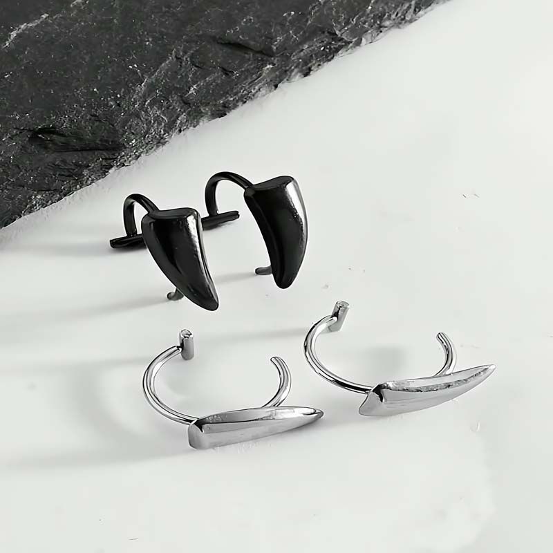 Clip per labbra in acciaio inossidabile con denti affilati gotici per donne e uomini, punk, finti piercing per il corpo, accessori per gioielli di Halloween_voghion.com