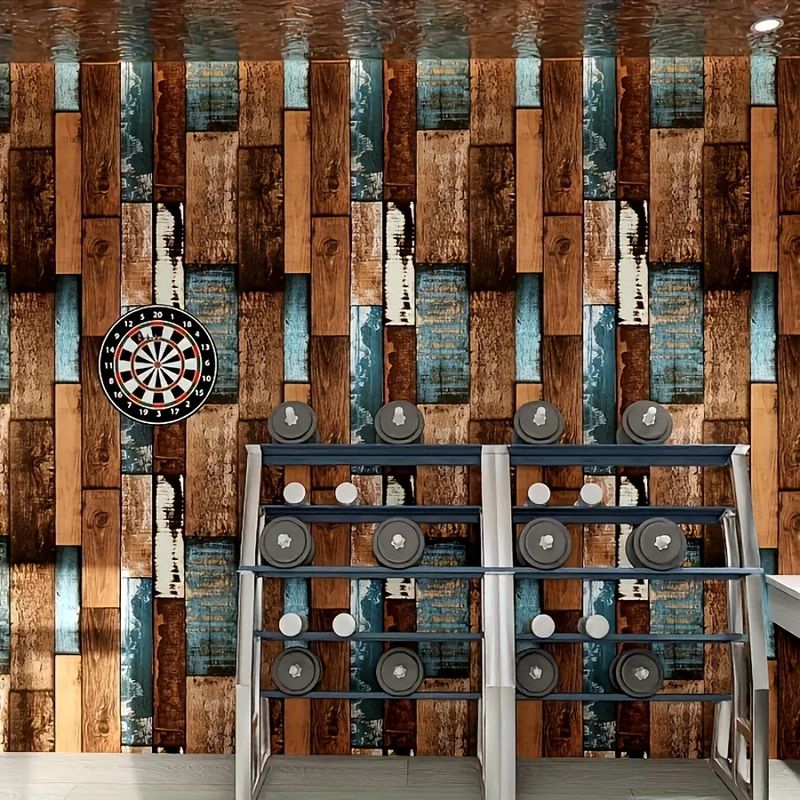 Wood Grain Industrial Style Self-Adhesive Stickers For Old Renovation, Concealing Ugly Parts, Transforming_voghion.com