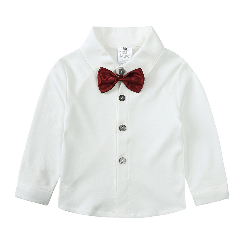 Abbigliamento per bambini primavera e autunno, camicia a maniche lunghe, gilet, pantaloni, set da tre pezzi_voghion.com