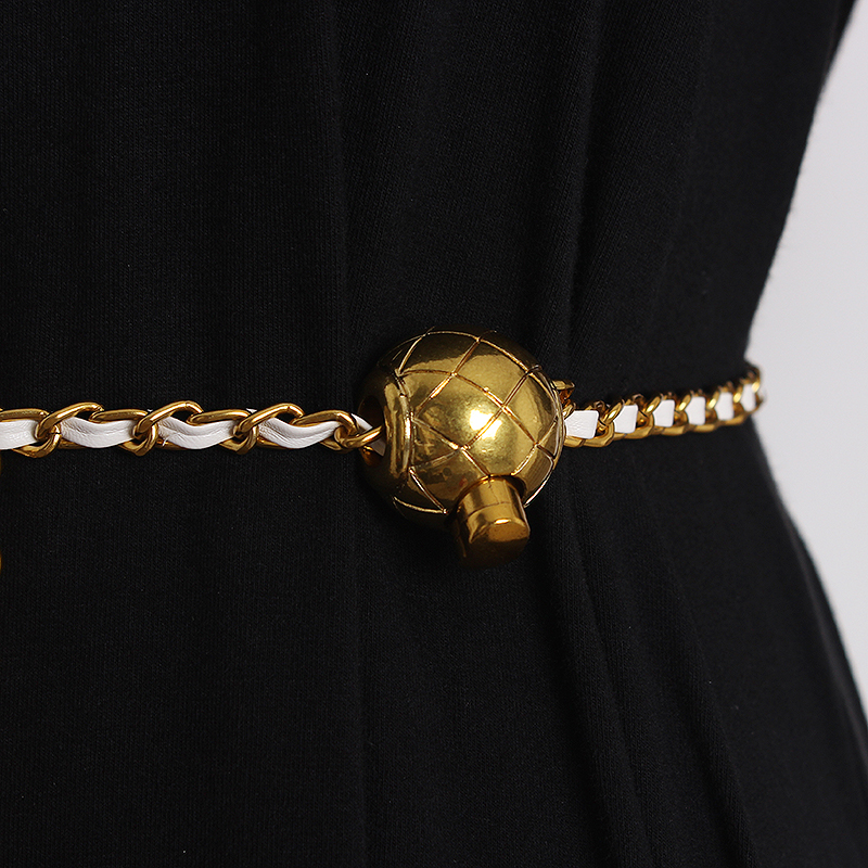 Xiaoxiangfeng chain waist chain new trendy women's belt versatile retro small gold ball adjustable dress with small chain_voghion.com