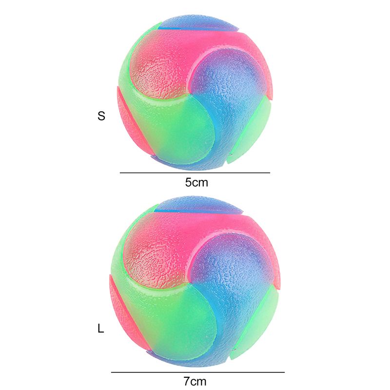 Guangying Pet Elastic Toy Ball Good Toughness Glowing Bite Resistant Flashing Bounce Pet Companion Teeth Cleaning Cat Elastic Ball For Dogs_voghion.com