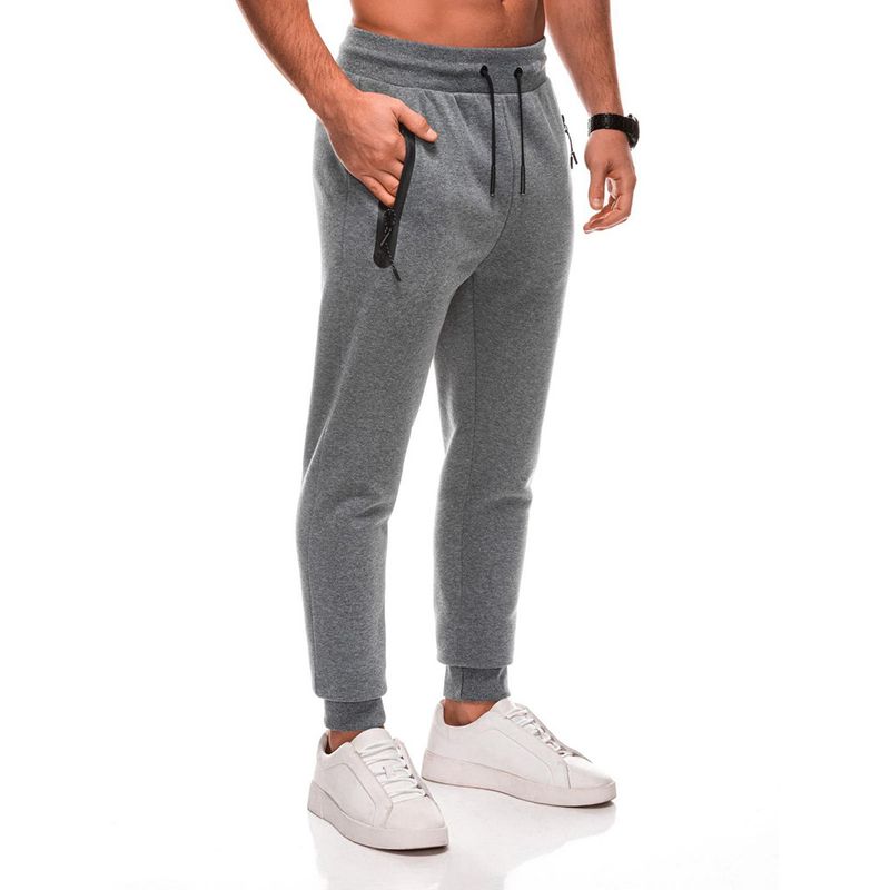 Men's Slim-Fit Jogger Pants – Polyester Workout & Running Trousers With Drawstring Waist (Black/Charcoal/White, S-XXXL)_voghion.com