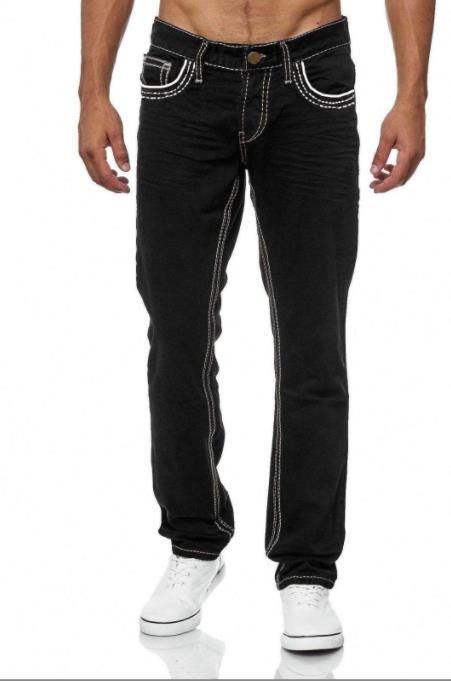 Nouveau style de haute qualité pour hommes Slim Double Line Jeans Gold Classic Tricolor Jeans Nouveau_voghion.com