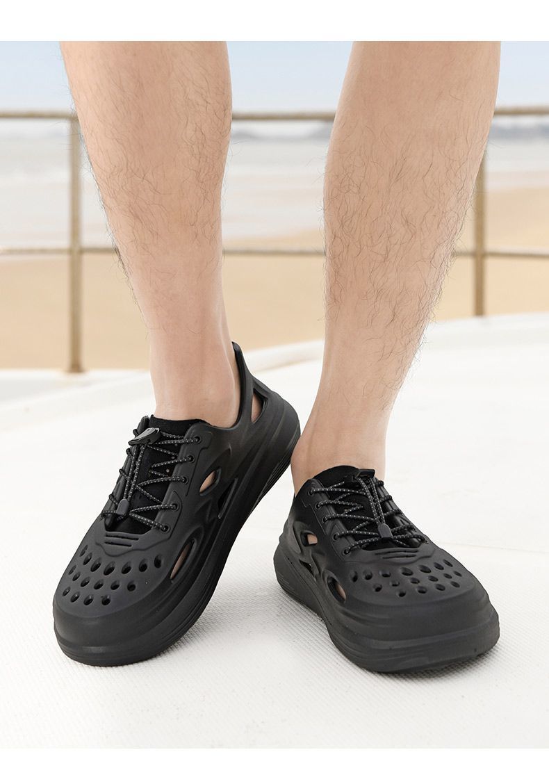 Herrenschuhe Vier Jahreszeiten rutschfeste lässige atmungsaktive Clogs Bequeme Hausschuhe mit geschlossener Zehenpartie zum Hineinschlüpfen_voghion.com