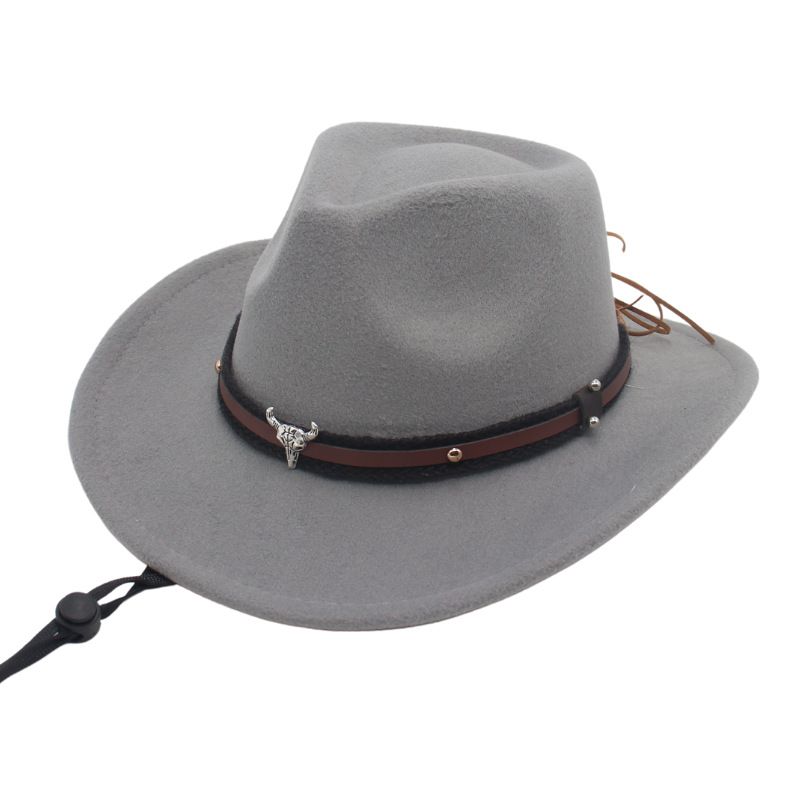 Cappello a cilindro con testa di vitello, cappello da cowboy western, quella corda frangivento con bordo deformato da donna, viaggio all'aperto_voghion.com