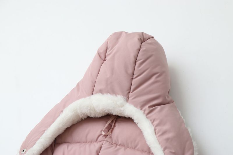 Pelele de invierno premium con capucha para bebé Mother & Kids: mono grueso acolchado de algodón para bebés y niños pequeños (66-90 cm), unisex, manga larga, con cremallera_voghion.com