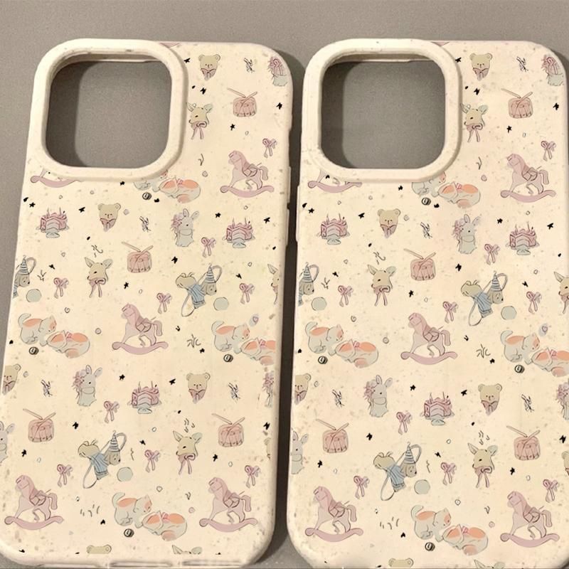 Collezione di piccoli animali a schermo intero TechGlobe compatibile con iPhone 14 Max, custodia morbida grande con foro grande per iPhone 15 Pro_voghion.com
