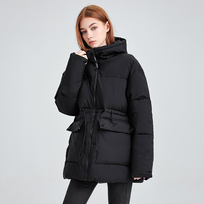 Women's Clothing Women's Oversized Puffer Jacket - Hooded Winter Coat With Quilted Detailing_voghion.com