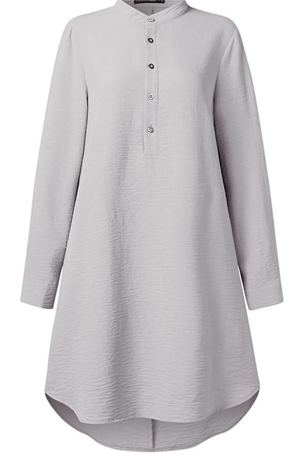 Ropa de mujer Primavera Musulmana Estilo Intelectual Temperamento Jersey Cuello Polo En Forma de A_voghion.com