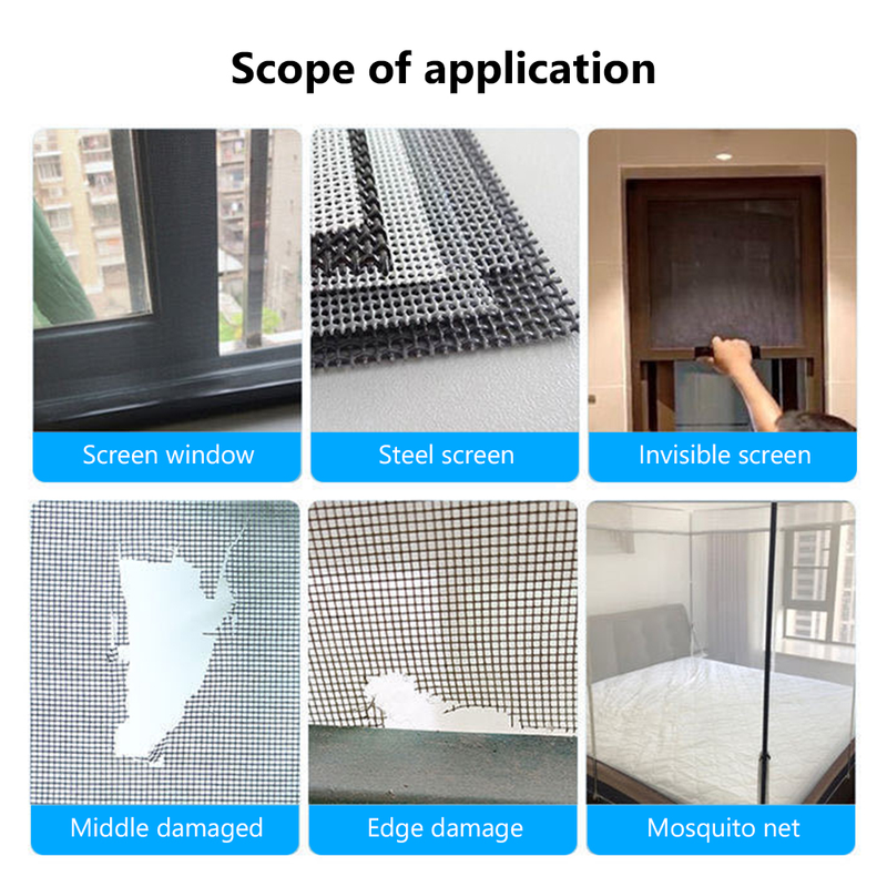 5*200CM Adhesive Door Window Net Anti-insect Hole Patch Stickers Mesh Accessories Mosquito Wires Patch Screen Tape Repair Broken_voghion.com
