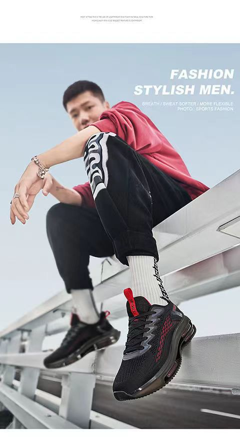 Sapatos masculinos novos, com amortecimento de ar na palma da mão, tênis de corrida modernos, antiderrapantes e com absorção de impacto, calçados esportivos casuais para o verão_voghion.com