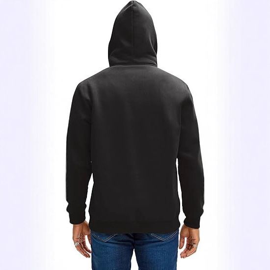 Herrenbekleidung Schweres Fleece-Kapuzenpullover - Warmer Winterpullover mit Kängurutasche, lässige, lockere Passform für Outdoor und Streetwear_voghion.com