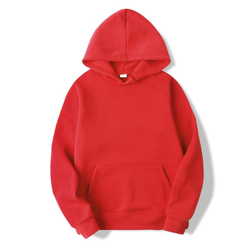Moda Düz Renk Kapşonlu Erkek ve Kadın Polyester Peluş Günlük Spor Çift Sweatshirt_voghion.com