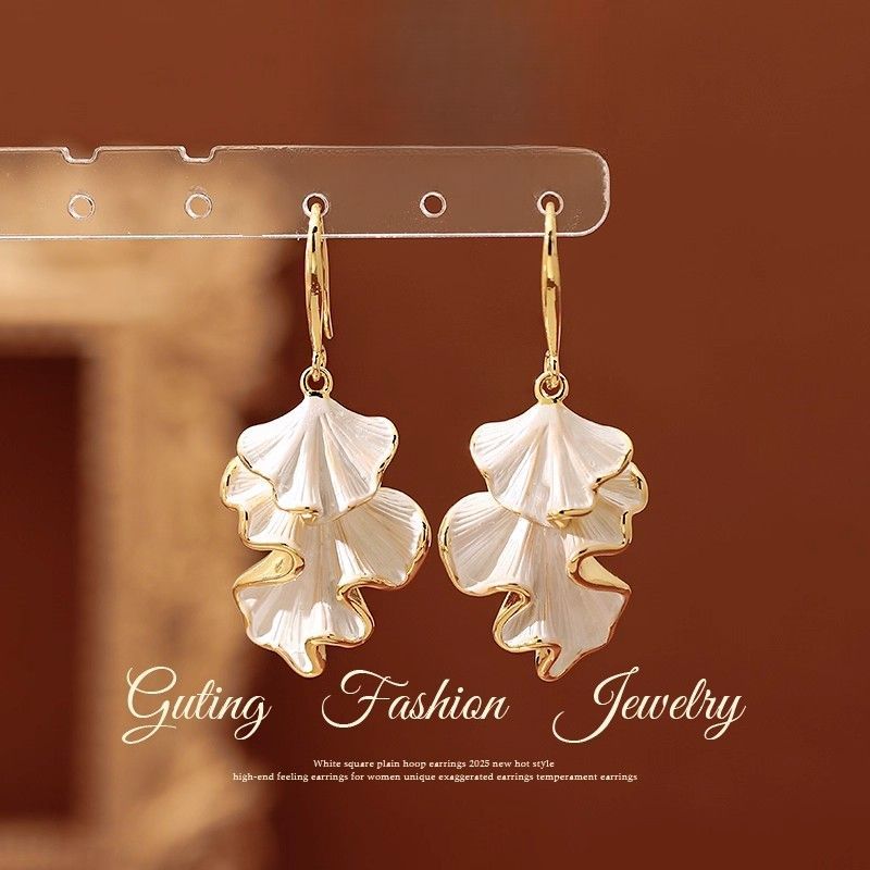Gu Ting Double Layer Leaf For Women, Light Luxury, High-end Feel, Elegant And Grand Stud , 2025 New Hot-selling_voghion.com