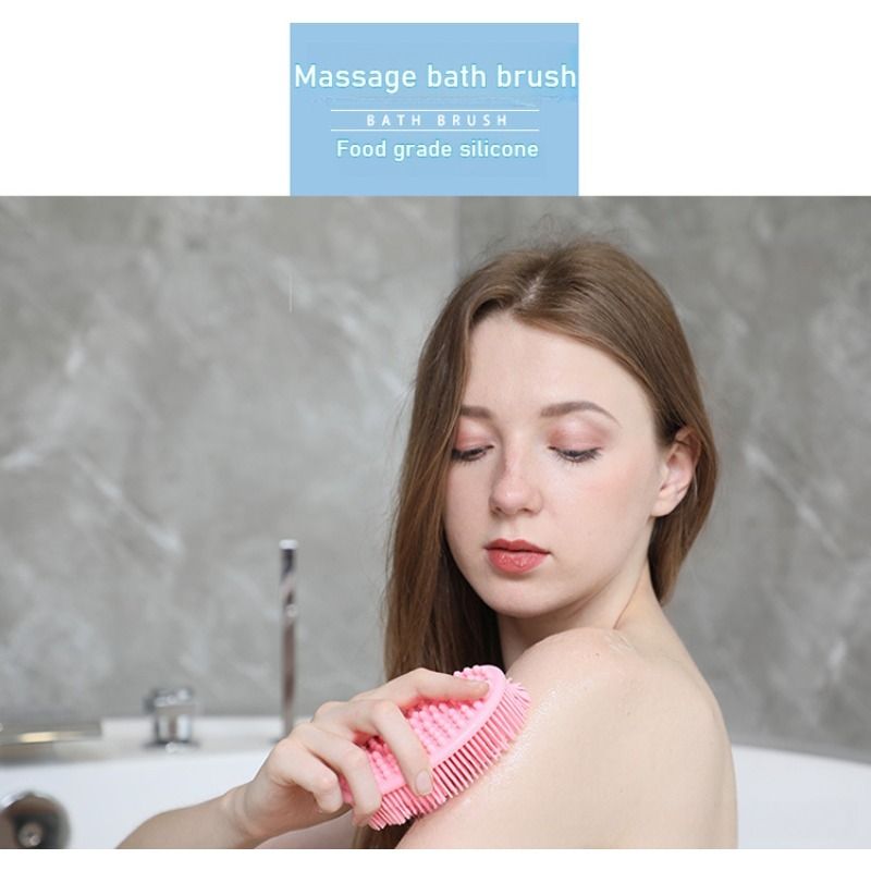 Cepillo de baño de silicona de mano | Exfoliante corporal suave y masajeador de ducha | Cepillo exfoliante sin BPA para una limpieza profunda y un masaje relajante_voghion.com
