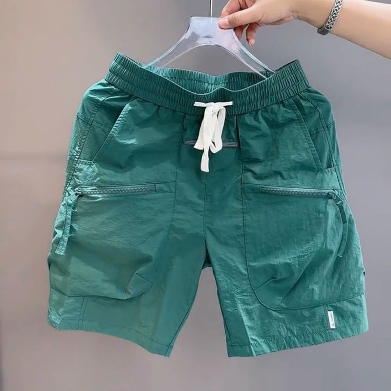 Premium Products Work Shorts Men's Summer Ice Silk Thin Sports And Leisure Straight Leg Mid Length Pants With Multiple Pockets Five Quarter Pants_voghion.com