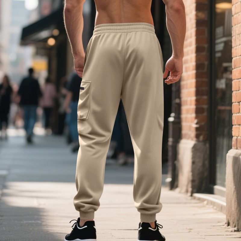 Herren-Cargohose aus schwerem Strick – Lässige Jogginghose mit geradem Bein für den Winter zum Pendeln und für die Straßenkleidung_voghion.com
