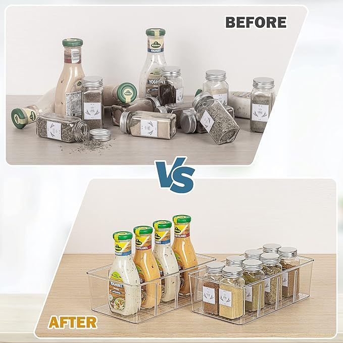 Scatola per snack, scatola per conservare bustine di tè, scatola di finitura da scrivania a quattro griglie, cucina trasparente per alimenti, scatola per conservare in frigorifero._voghion.com