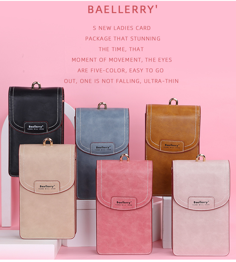 Baellerry Women's Mobile Phone Bag Large Capacity Fashion Zipper High-end Shoulder Messenger Bag Long Wallet Women's Bag_voghion.com