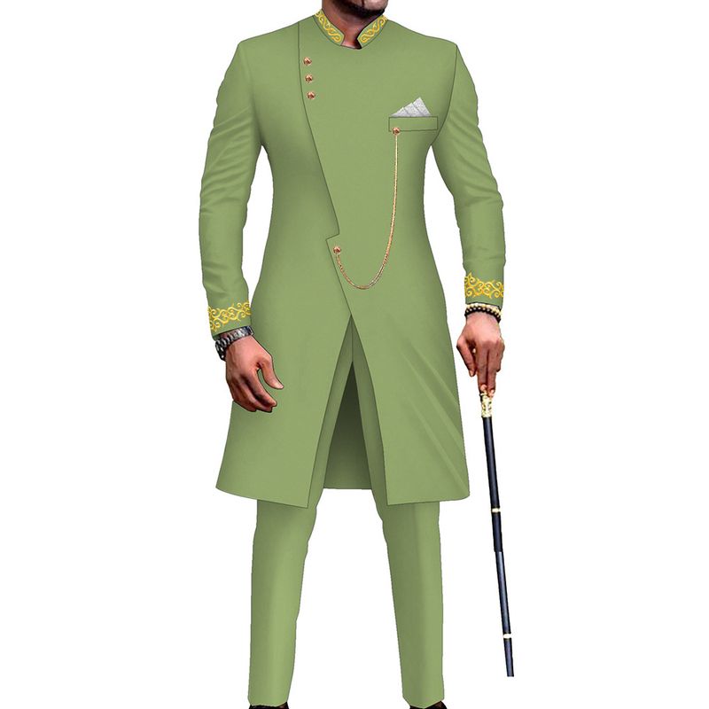 New Long Two-Piece Men's Set Banquet Formal Suit_voghion.com