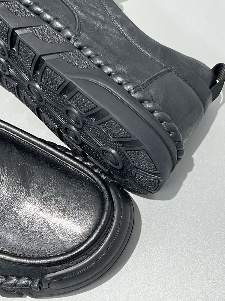 Genuine Leather Sole Loafers Wide Toe Casual Slip-On Soft Cowhide Comfortable Driving Handmade Men's Shoes_voghion.com