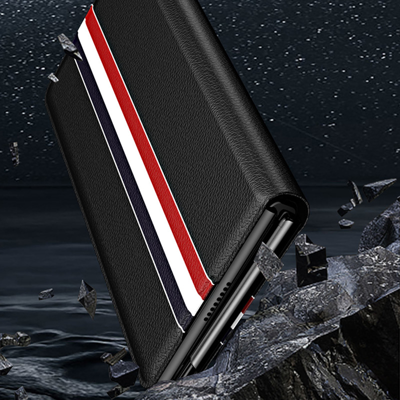 Luxury Leather Folding Cover For Samsung Galaxy Fold ZFold5 ZFold4 ZFold3 ZFold2 All Inclusive Card Insertion Phone Protector_voghion.com
