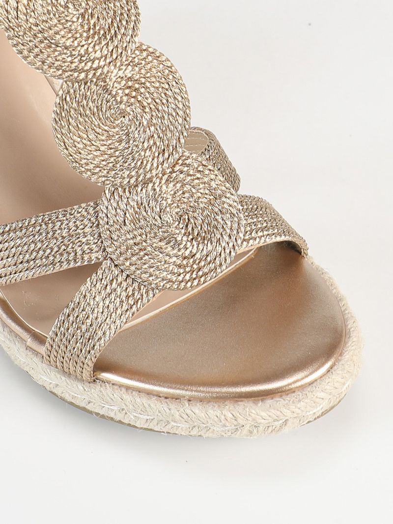 Sandali con zeppa intrecciati da donna - Scarpe estive con cinturino alla caviglia regolabile e plateau spesso_voghion.com