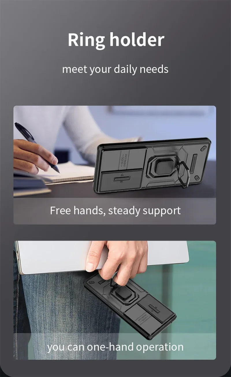 Pour Vivo V30 Pro S18 Armor Phone Case avec Slide Camera Lens Protection Ring Magnetic Holder Bracket Shell Back Cover_voghion.com