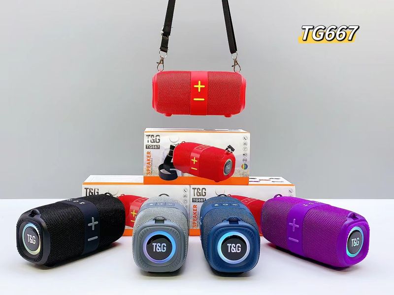 New TG667 Outdoor Wireless Bluetooth Speaker Portable Strap Insert Card Large Button Bass Cannon LED Color Light TWS_voghion.com