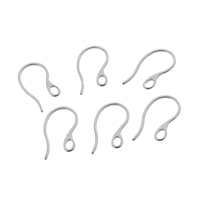 Materiali per orecchini a forma di pesce appiattito con gancio grande in acciaio inossidabile, accessori per gioielli fatti a mano, fai da te_voghion.com