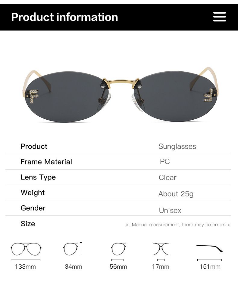 Fashion Fashion Big Square Sunglasses Women Brand Pilot Clear Sun Glasses Female Oversized Half Frame Shades Eyewear Rimless_voghion.com