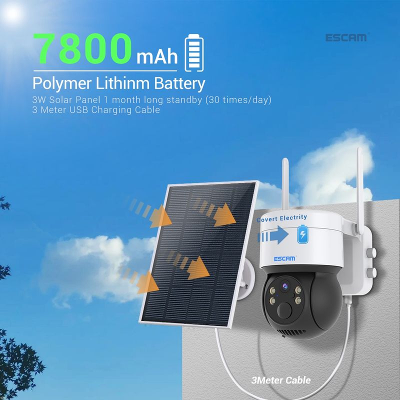 QF170 2MP WiFi Full Color Night Vision Two-way Audio Solar Camera(Black)_voghion.com