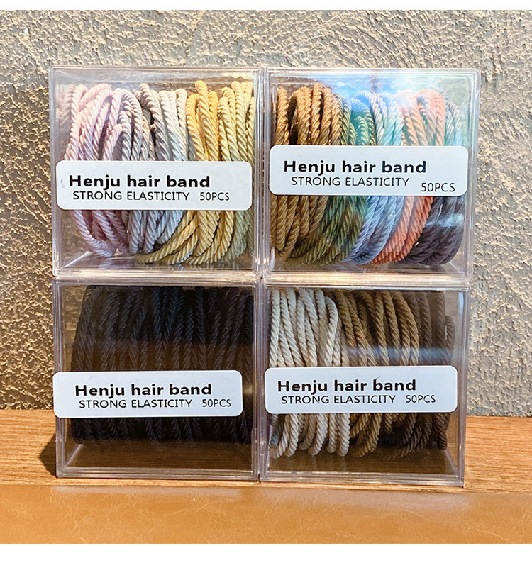 Corda per capelli alta elastica per bambini Corda per capelli semplice per donna Coda di cavallo alta per bambina Anello per capelli Copricapo Elastico per ragazze Copertura in pelle per bambini_voghion.com