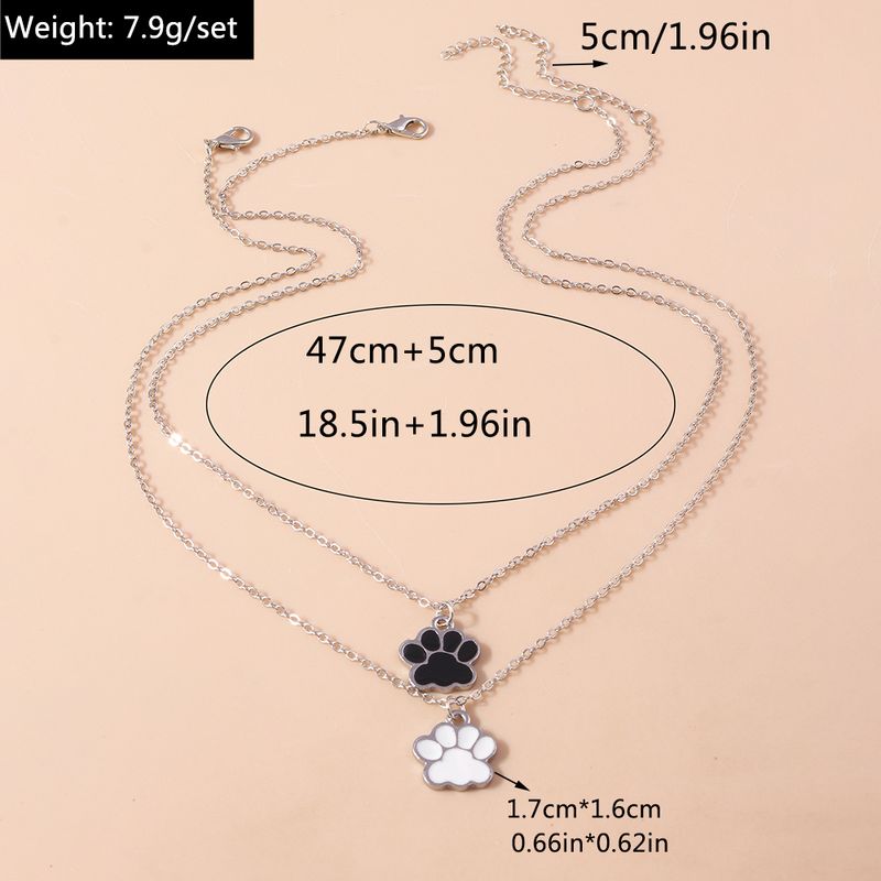 Vendite calde Carino smalto cane gatto zampa collane per donne uomini BFF migliori amici coppia abbinato ciondolo collana set regali di compleanno_voghion.com