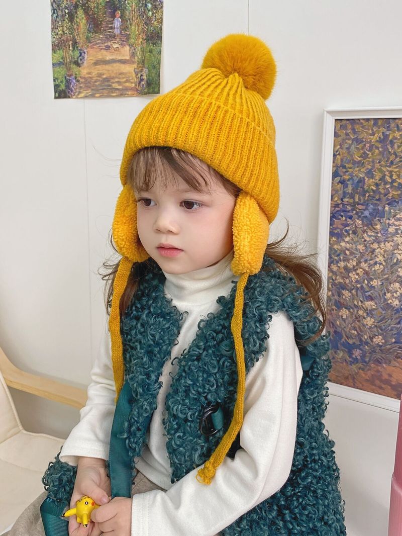 Mode Gestrickte Beanie Junge Mädchen Warme Kinder Baby Herbst Winter Mädchen für Kinder Bonnet Cap Bomber Hut_voghion.com