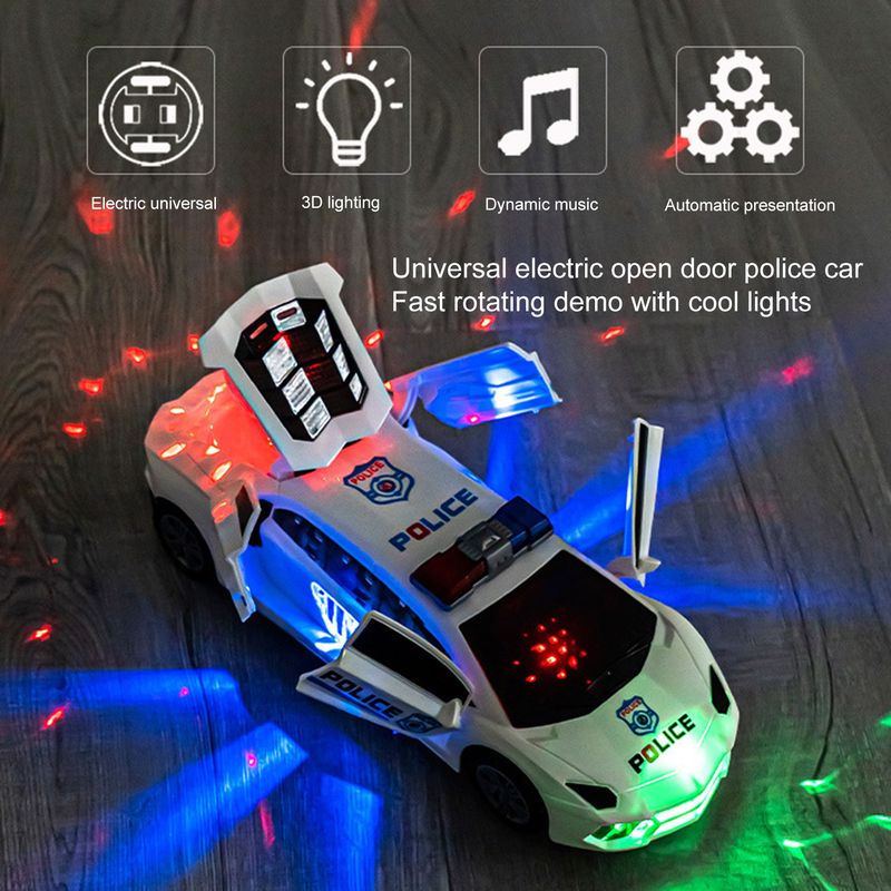 Electric Dancing Police Car Automatic Obstacle Avoidance Smallest Detail Kids Toy Rescue Emergency Cop Electric Car Toy For Kids_voghion.com