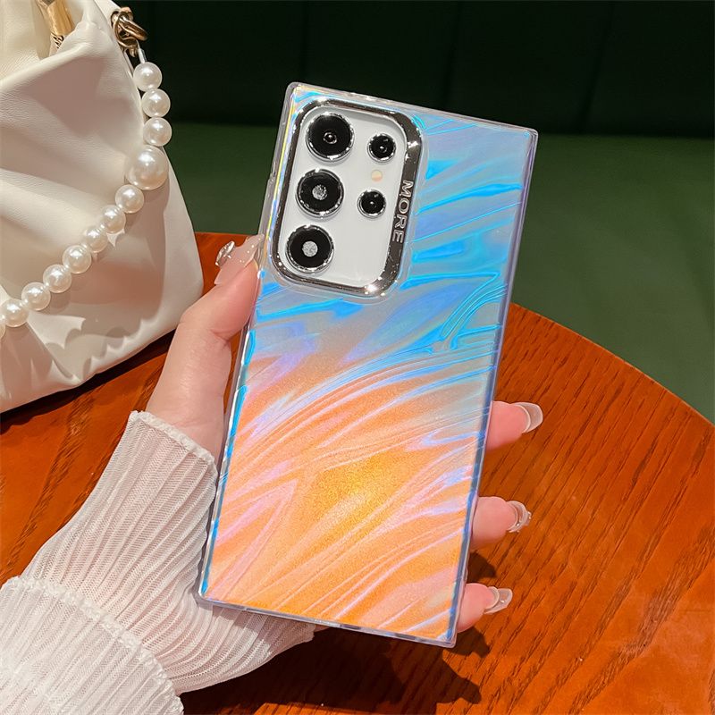 Custodia per telefono opaca con texture laser per Samsung Galaxy S25 S24 S23 FE Plus S22 Ultra A15 A25 A35 A55 A54 A34 A14 Cover posteriore rigida in PC_voghion.com