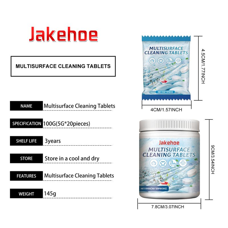 Jakehoe Multi-Surface Cleaning Effervescent Tablets, Cooktop Tile Bathroom Kitchen Mildew Stains Clean And Clean_voghion.com