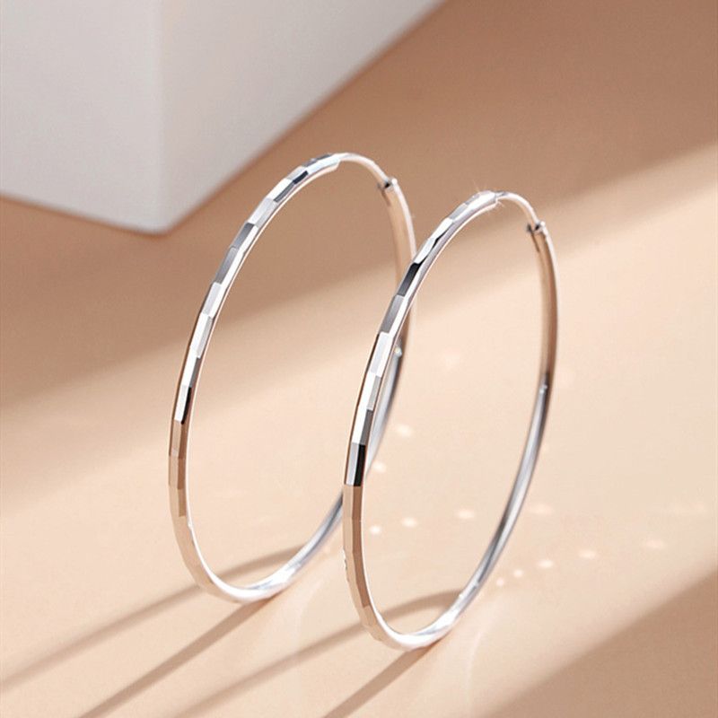 Boucles d'oreilles à aiguilles en argent tendance 2021 pour femmes, style coréen, grandes boucles d'oreilles circulaires de célébrités sur Internet, été_voghion.com