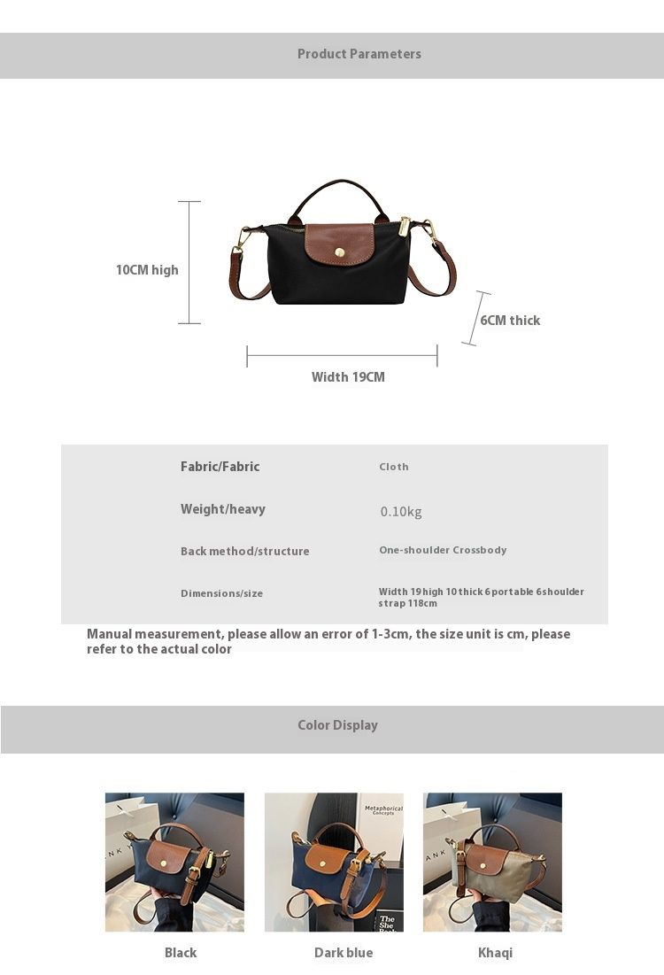 2024 New Nylon Dumpling Bun for Female Niche, Dragon Mini Xiang Splicing Handbag, Premium Single Shoulder Crossbody Bag_voghion.com
