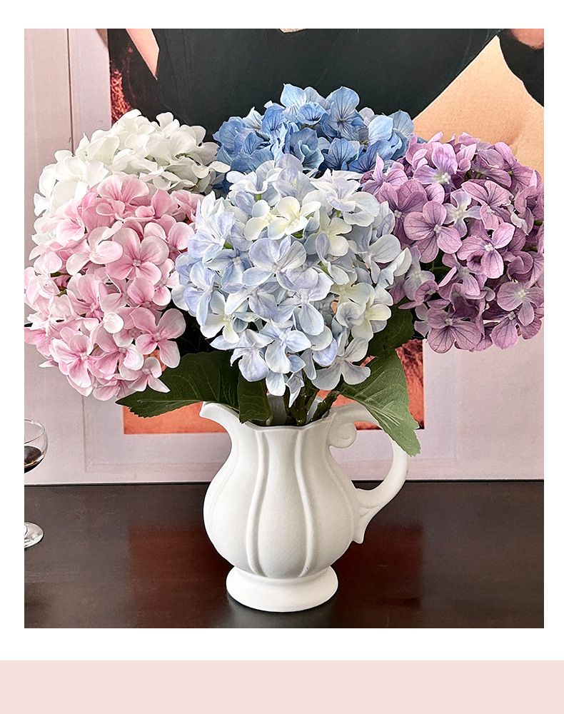 3D Printed Elsa Hydrangea Artificial Flower Bouquet - Elegant Home Decor For Living Room, Coffee Table, Dining Table, And Bedroom_voghion.com